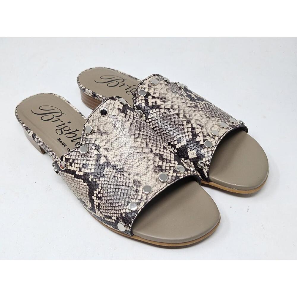 Brighton Python Print Studded Sandals/Slides 6.5m - image 1